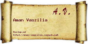 Aman Vaszilia névjegykártya